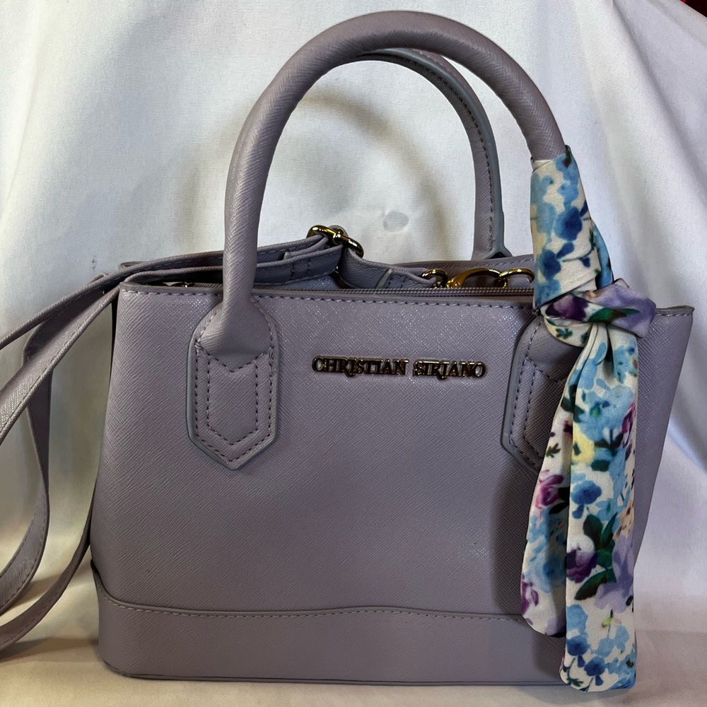 Christian Siriano Lavender Saffiano Top-Handle Bag